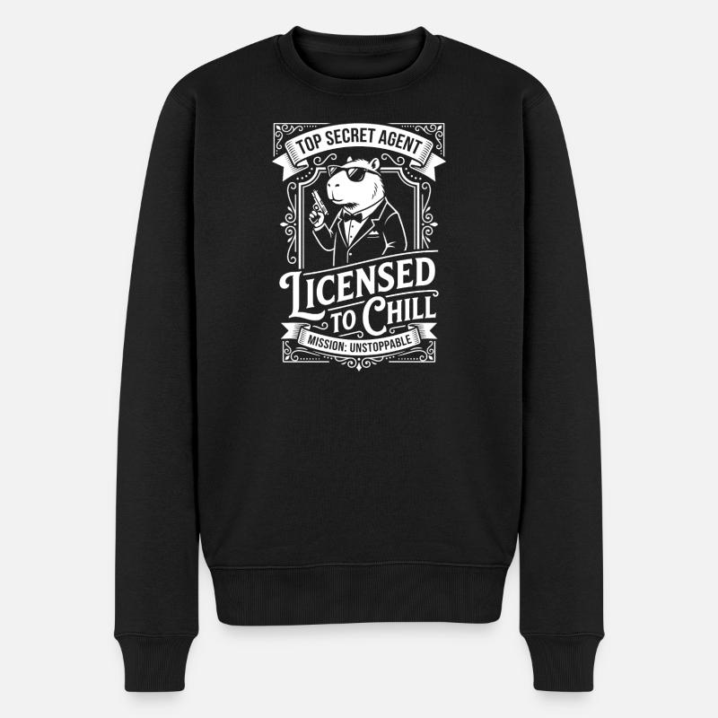 Licensed to Chill - Agentenhumor - Männer Premium Bio Pullover - Schwarz