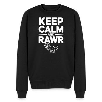 Reste calme et Rawr - Pull Premium bio Homme - noir - Devant - Nico (187cm)