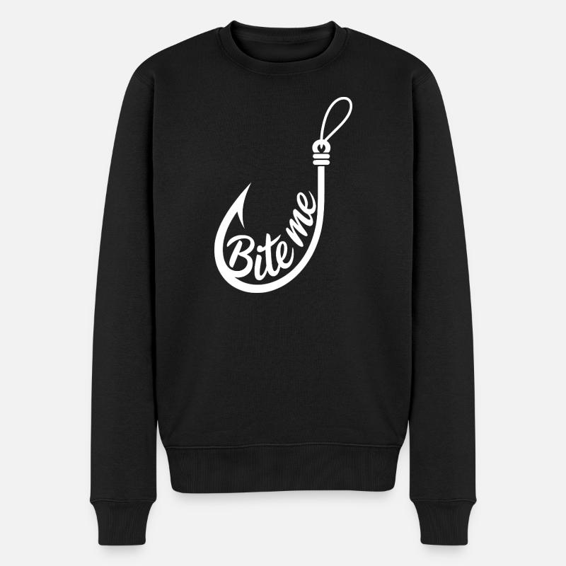 Beiß mich Haken - Männer Premium Bio Pullover - Schwarz
