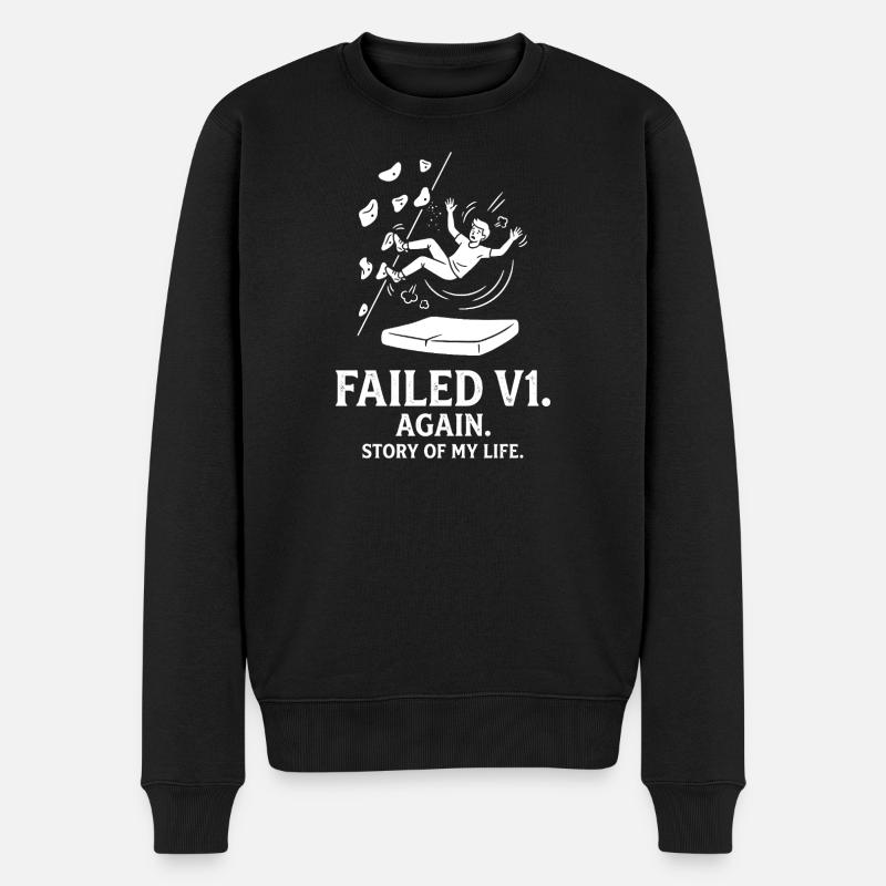 Sturz V1 – Lebensgeschichte - Männer Premium Bio Pullover - Schwarz