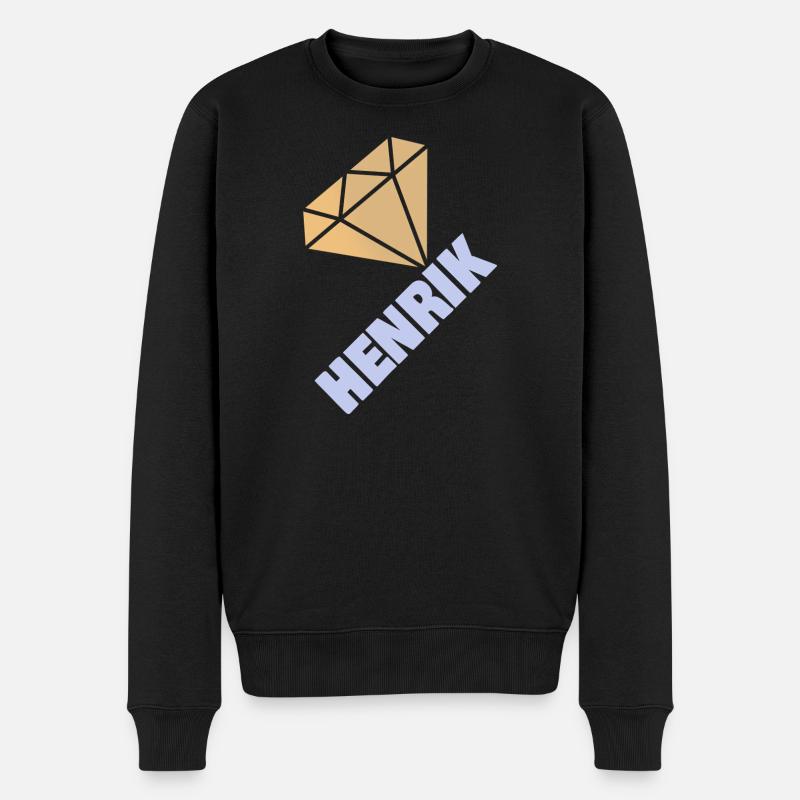 Henrik - Männer Premium Bio Pullover - Schwarz