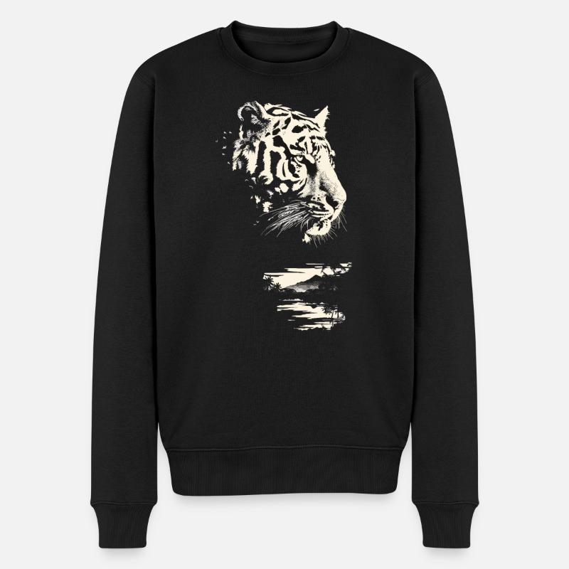Jungle de tigres sauvages - Pull Premium bio Homme - noir