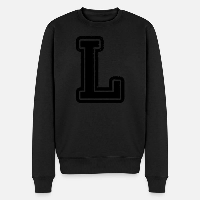 lettre L - Pull Premium bio Homme - noir