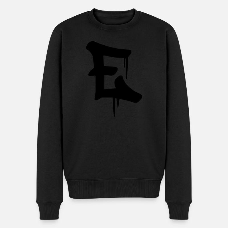 letter E Graffiti - Men's Premium Organic Jumper - black