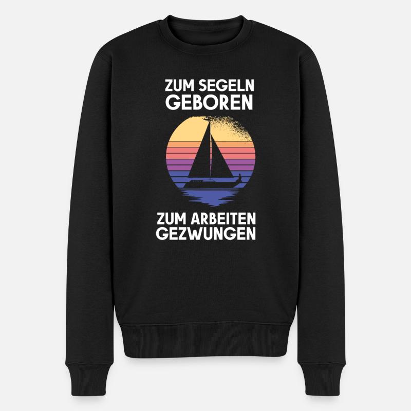 zum segeln geboren - Männer Premium Bio Pullover - Schwarz