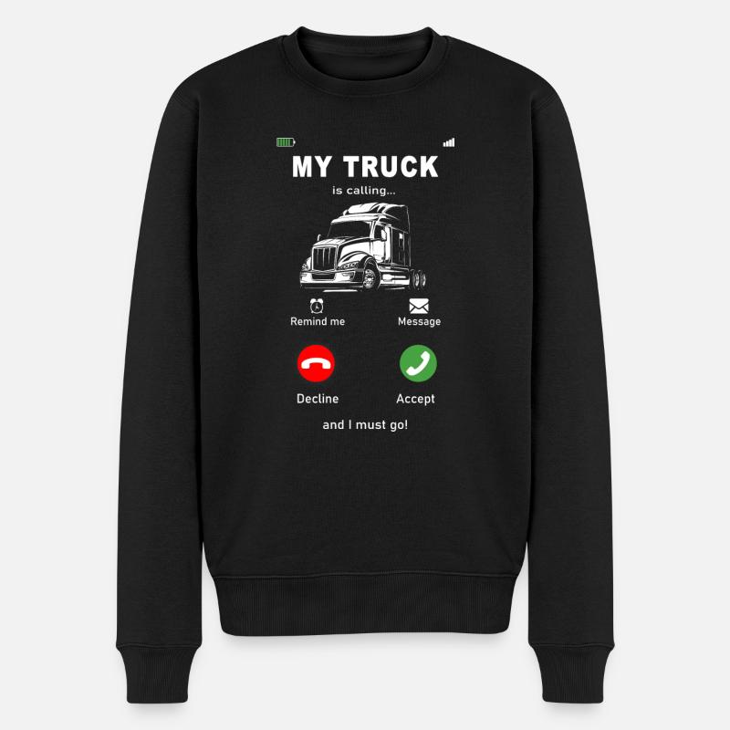 Mon camion appelle - Pull Premium bio Homme - noir