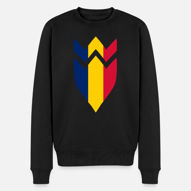 Drapeau des armoiries du Tchad - Pull Premium bio Homme - noir