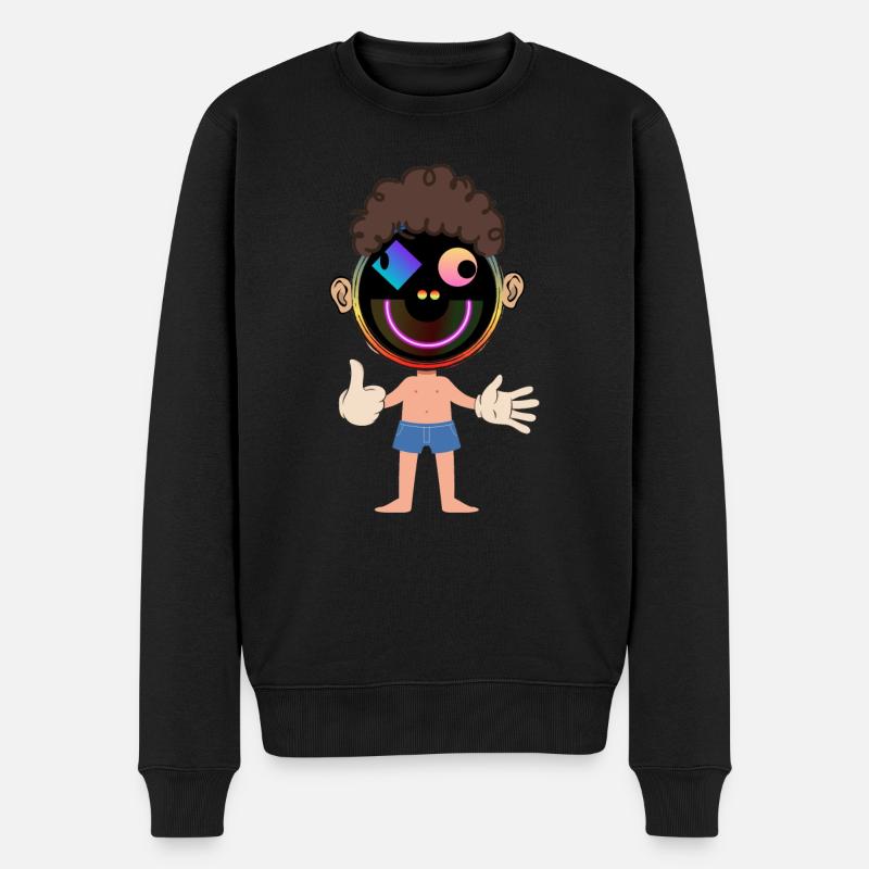 freak thumb up - Männer Premium Bio Pullover - Schwarz