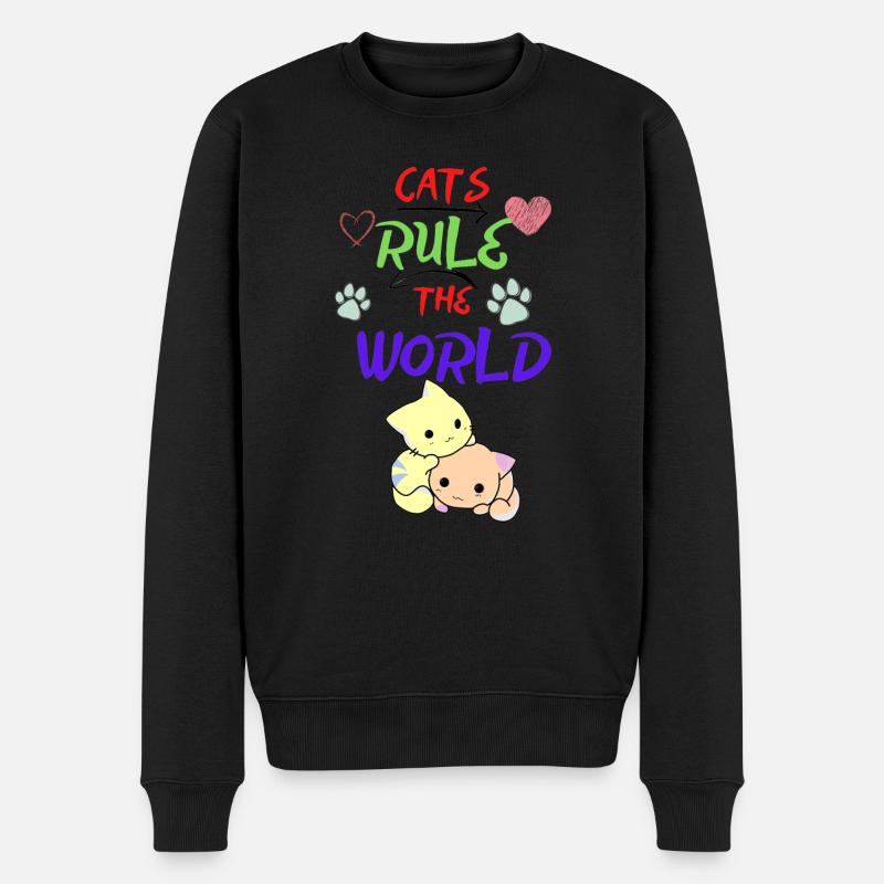 hübsche liebliche Katzen - Männer Premium Bio Pullover - Schwarz