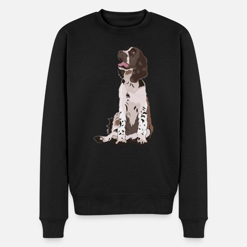 English Springer Spaniel Hund Geschenk - Männer Premium Bio Pullover - Schwarz