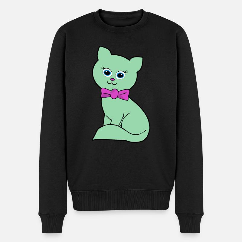 kitty - Männer Premium Bio Pullover - Schwarz