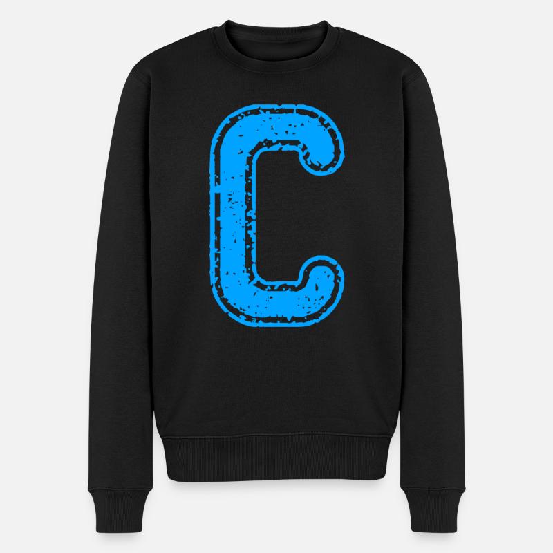 Buchstabe C - Männer Premium Bio Pullover - Schwarz