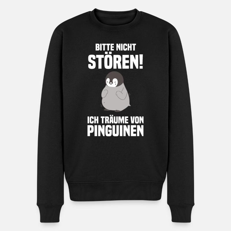 Tiermotiv Pinguin - Männer Premium Bio Pullover - Schwarz