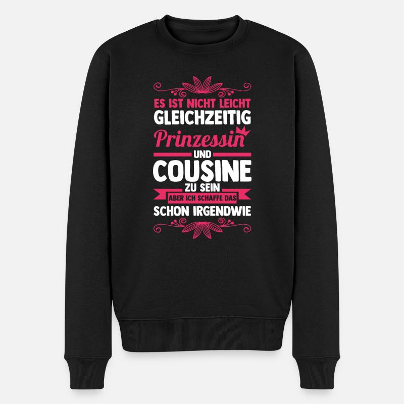Cousinen Cousine - Männer Premium Bio Pullover - Schwarz