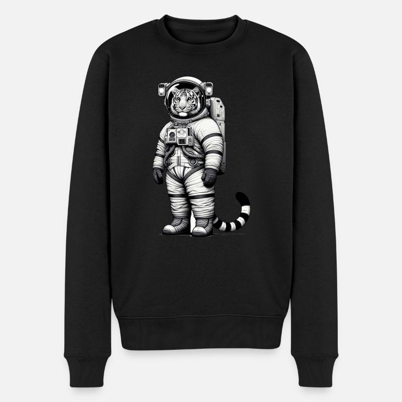 Mignon tigre astronaute - Pull Premium bio Homme - noir
