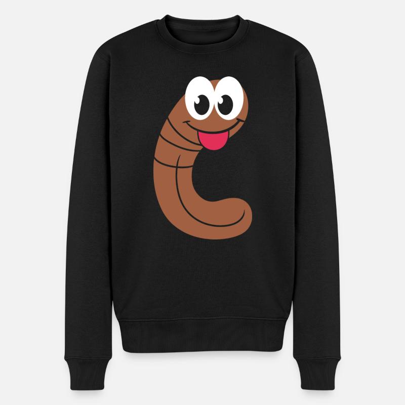 regenwürmer - Männer Premium Bio Pullover - Schwarz