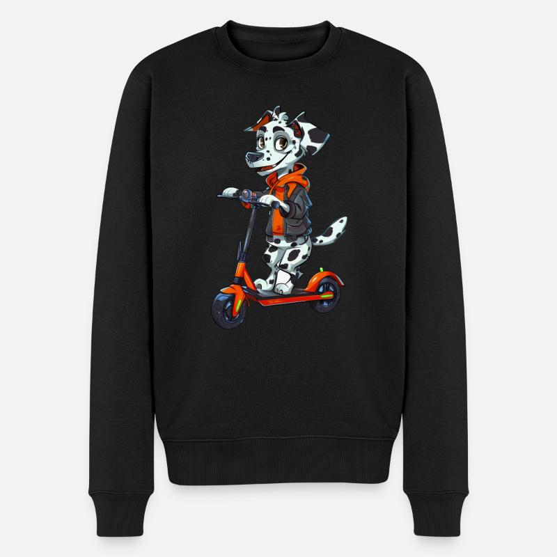 Dalmatiner Roller - Männer Premium Bio Pullover - Schwarz
