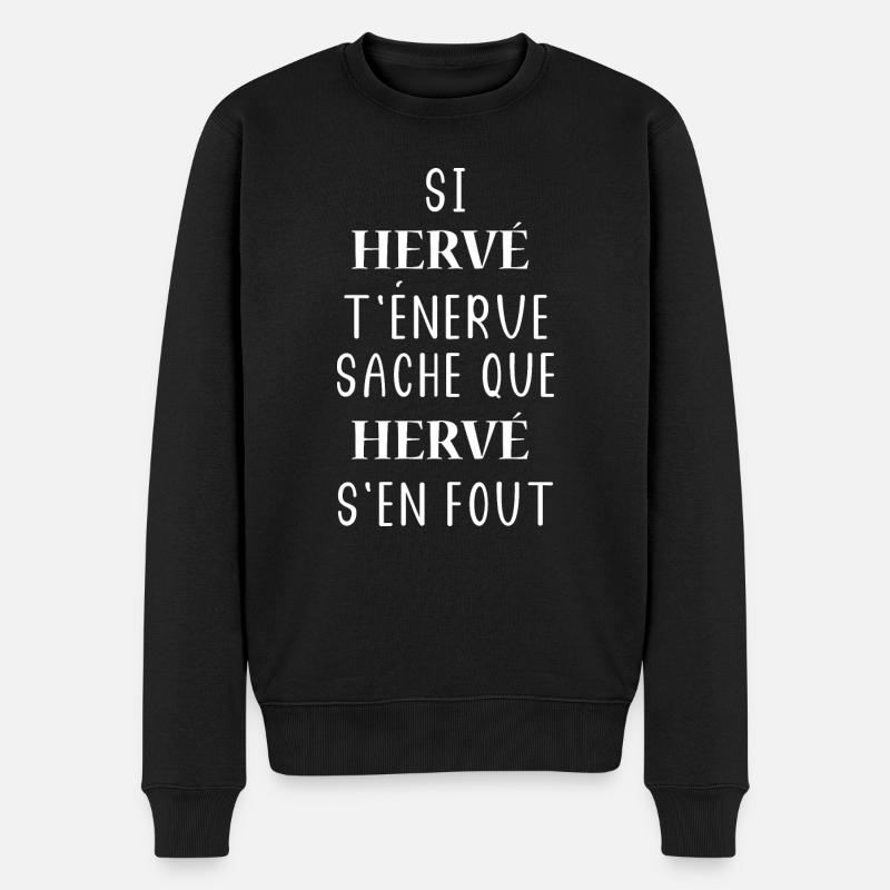 hervé - Pull Premium bio Homme - noir