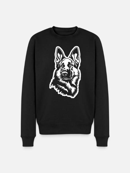 German Shepherd Dog Dog Head - Men's Premium Organic Jumper - black
