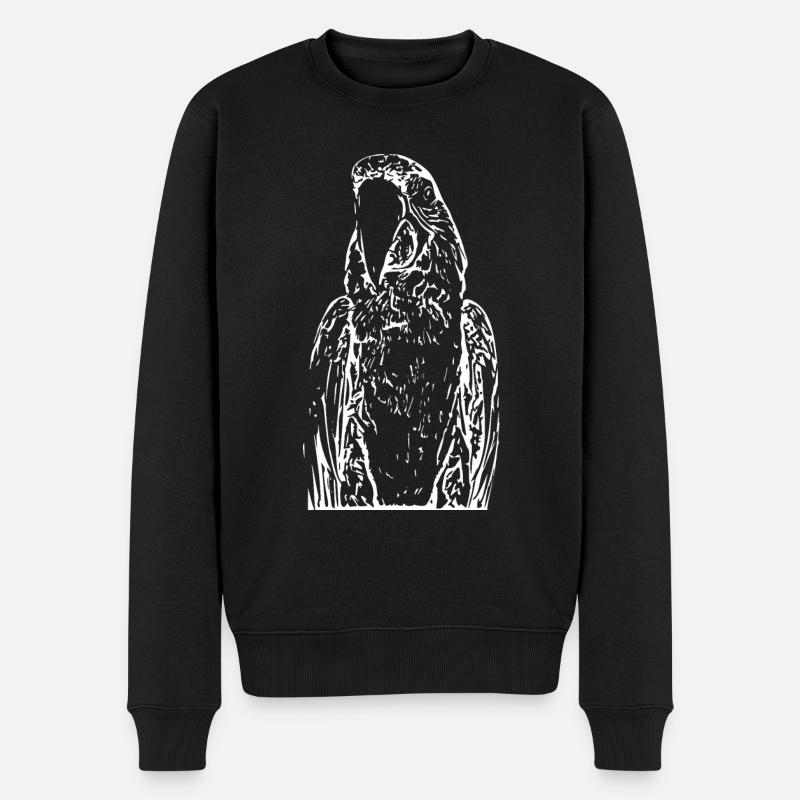 Perroquets Oiseau Blanc - Pull Premium bio Homme - noir