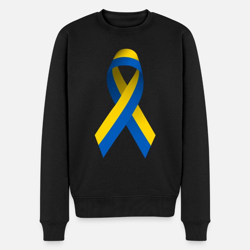 Frieden für die Ukraine - Männer Premium Bio Pullover - Schwarz