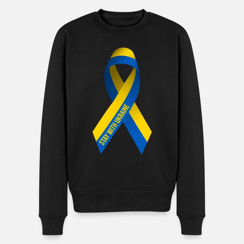 #StayWithUkraine - Pull Premium bio Homme - noir