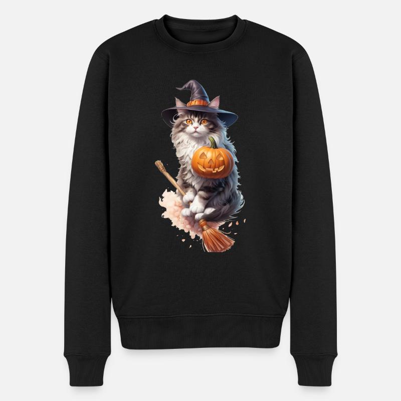 Chat des forêts norvégiennes - Pull Premium bio Homme - noir