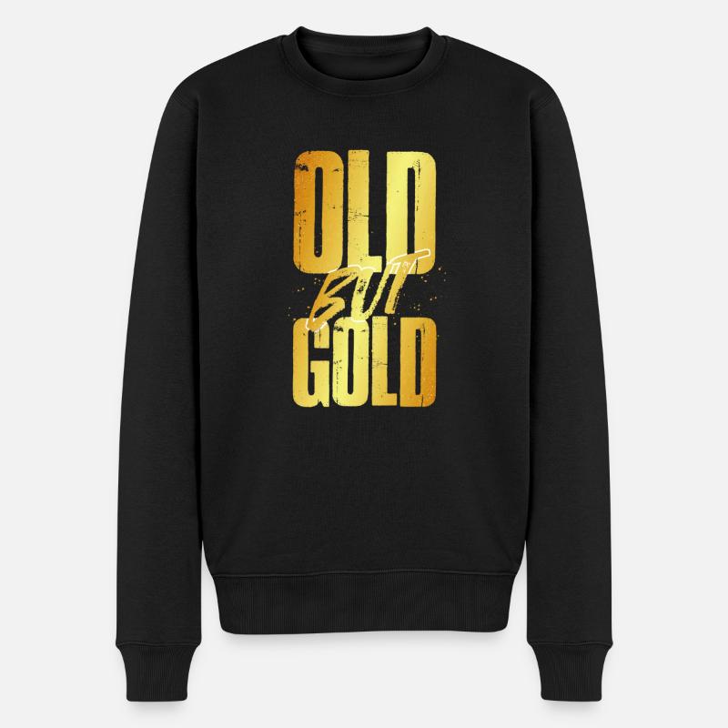 Old but Gold - Männer Premium Bio Pullover - Schwarz