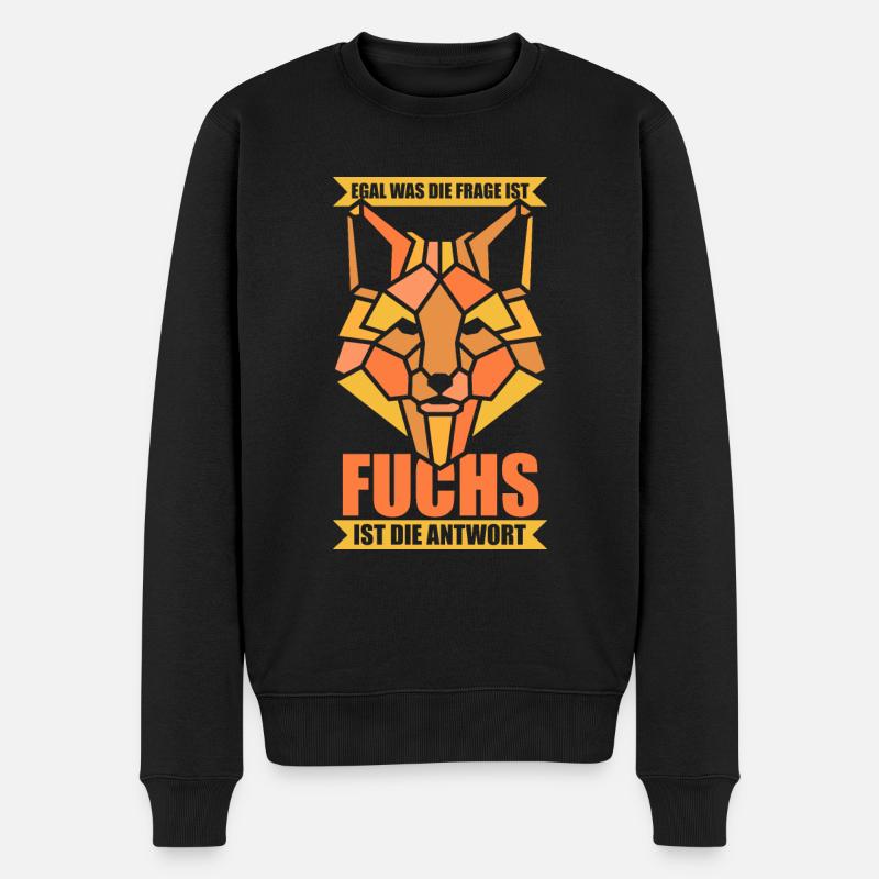 Egal was die frage ist fuchs ist die antwort - Männer Premium Bio Pullover - Schwarz
