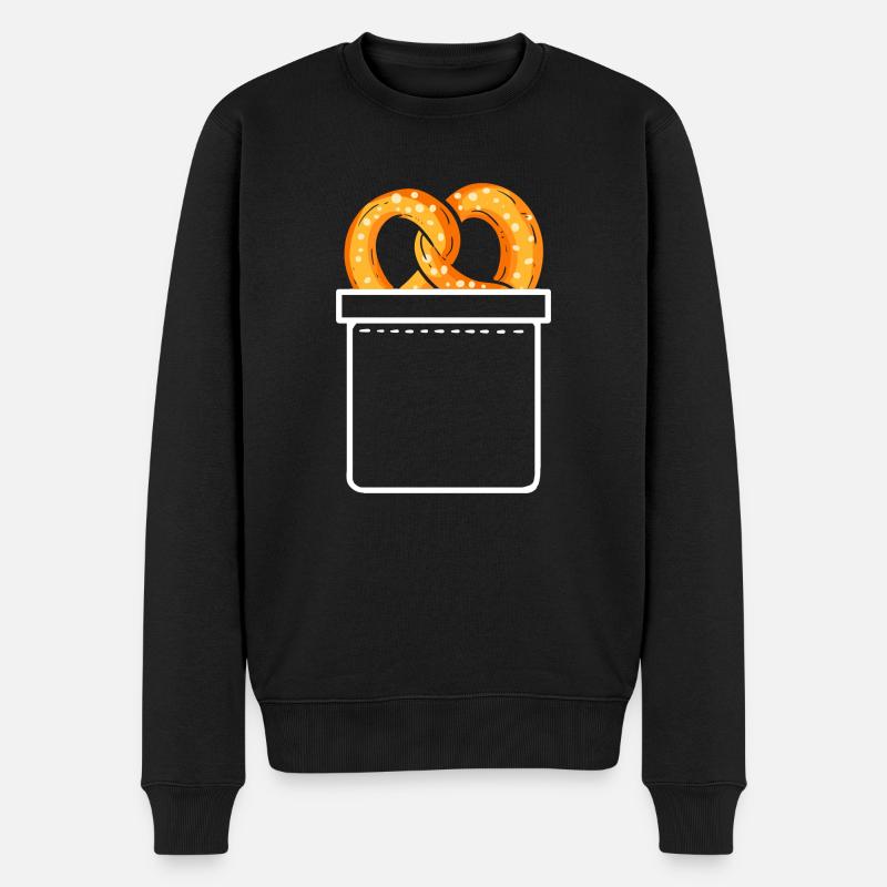 Brezel - Männer Premium Bio Pullover - Schwarz