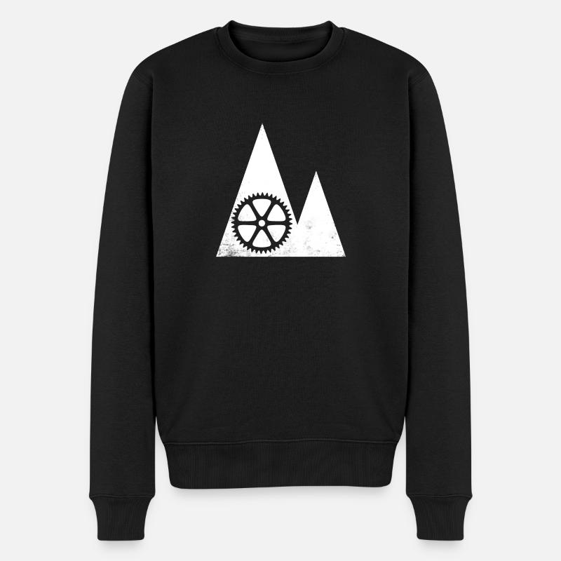 FAHRRAD BERGE DOWNHILL KETTENBLATT COOLES SHIRT - Männer Premium Bio Pullover - Schwarz