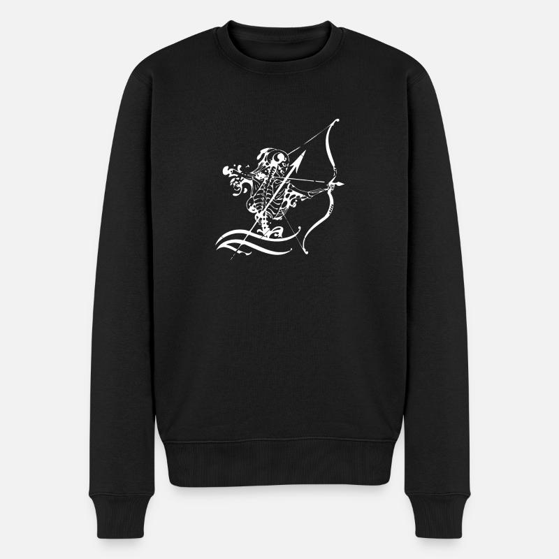 Bogenschütze Geschenk Skelett Bogenschießen Bogen - Männer Premium Bio Pullover - Schwarz
