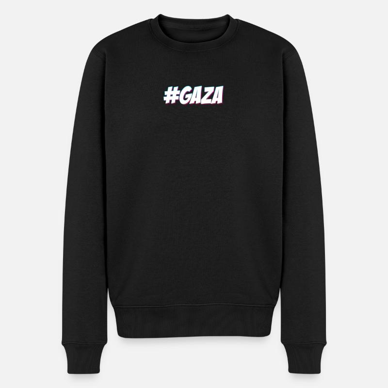 #GAZA - Männer Premium Bio Pullover - Schwarz