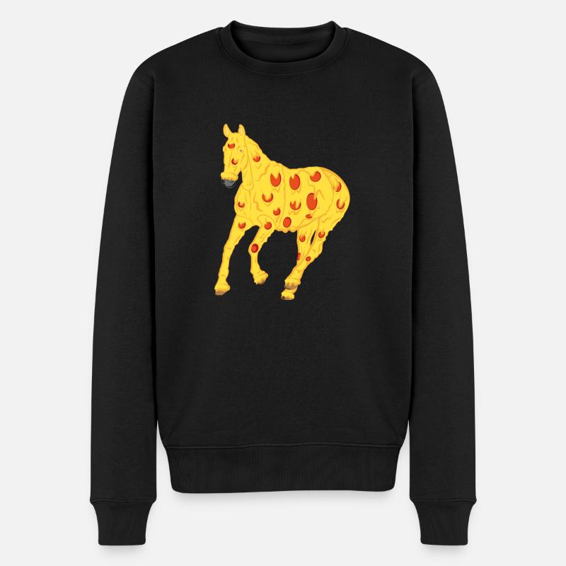 cheval Pizza - Pull Premium bio Homme - noir