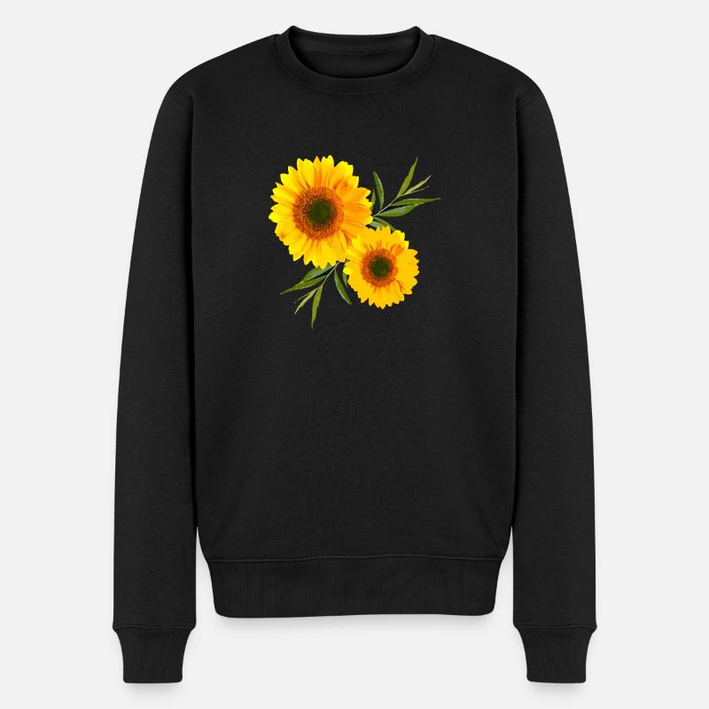 sonnenblume - Männer Premium Bio Pullover - Schwarz