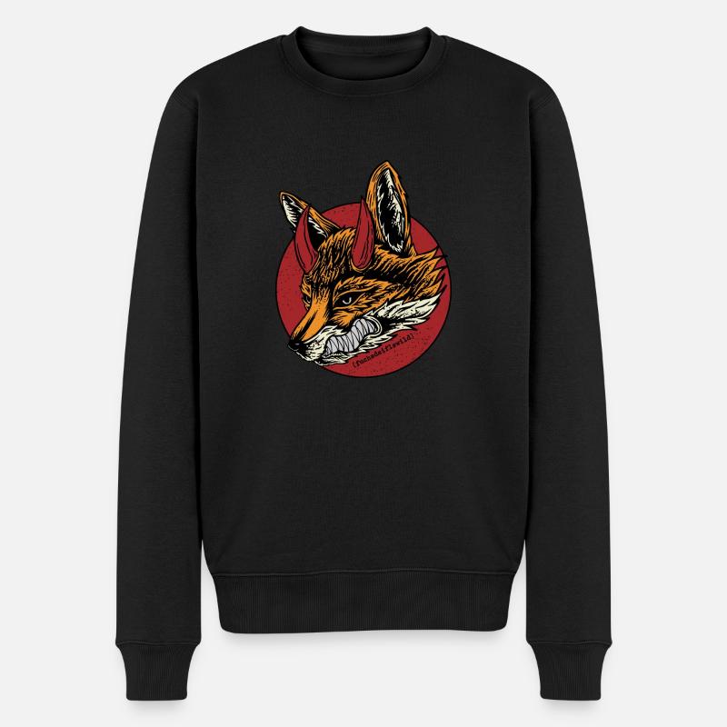 Fuchsdeiflswild - Männer Premium Bio Pullover - Schwarz