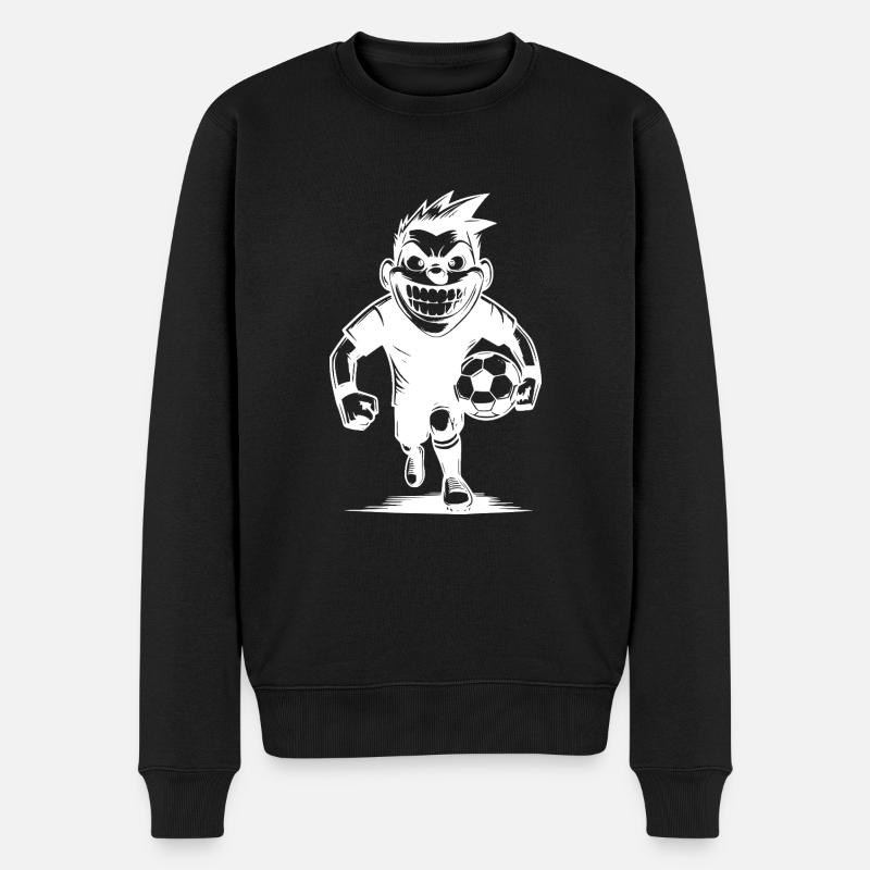 Arbitre souriant avec ballon - Pull Premium bio Homme - noir
