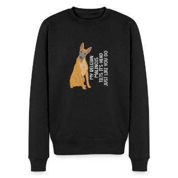 Belgischer Malinois - Männer Premium Bio Pullover - Schwarz - Vorne - Nico (187cm)