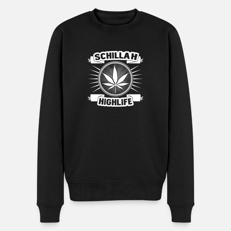 Schillah - Highlife blanc 01 - Pull Premium bio Homme - noir