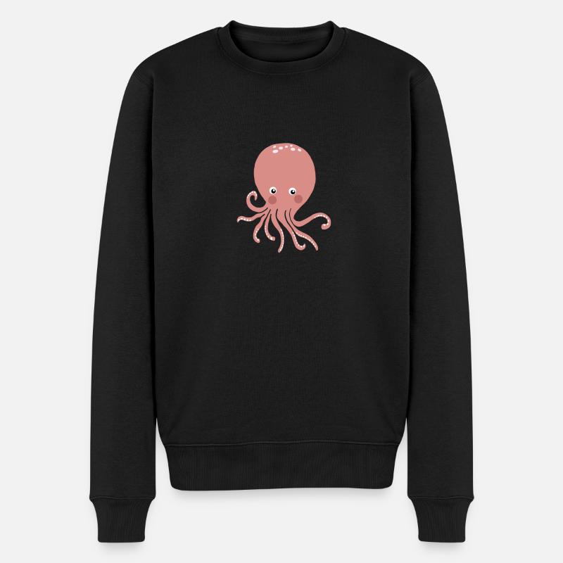 Pieuvre rose - Pull Premium bio Homme - noir