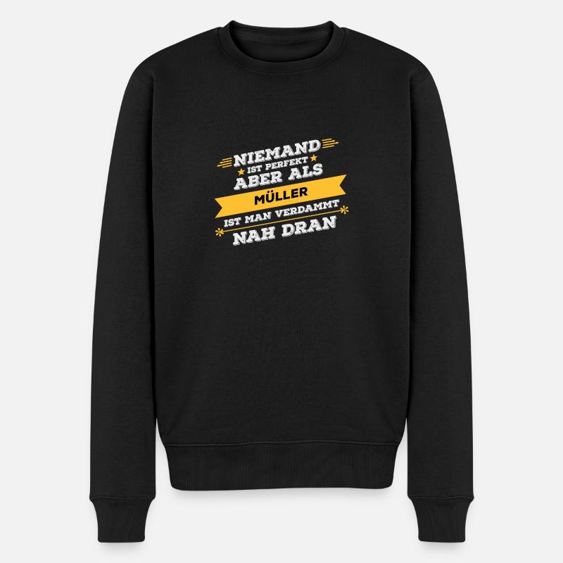 Müller Beruf Geschenk - Männer Premium Bio Pullover - Schwarz