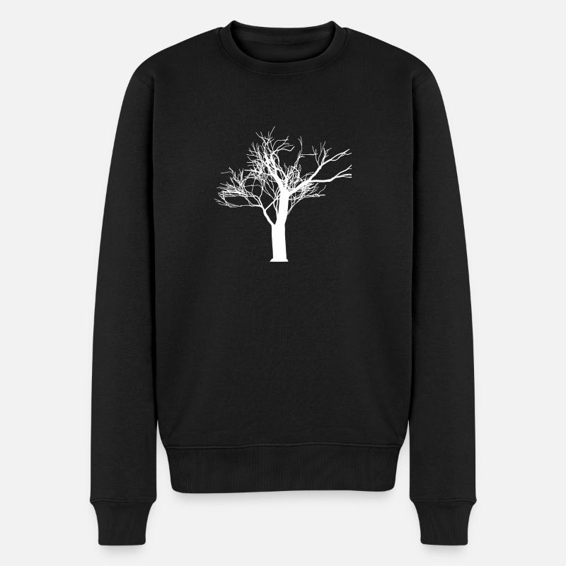 Der Baum in der Natur - Männer Premium Bio Pullover - Schwarz