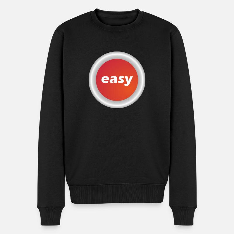 Easy Button - Männer Premium Bio Pullover - Schwarz