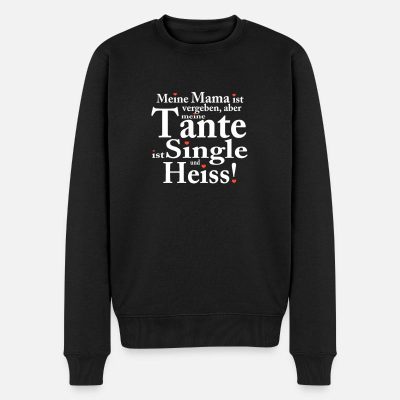 Meine Tante Ist Heiss Neffe Nichte - Männer Premium Bio Pullover - Schwarz