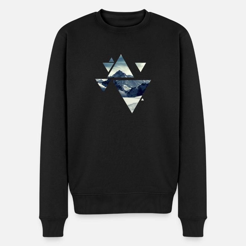 Montain Geometrie - Männer Premium Bio Pullover - Schwarz