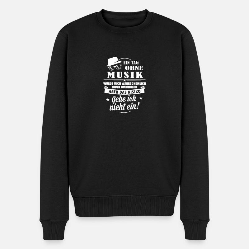 Musik T-Shirt - Ein Tag ohne Musik - Männer Premium Bio Pullover - Schwarz