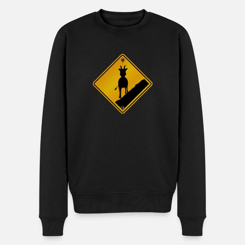 Danger roadsign traversee de dahu - Pull Premium bio Homme - noir