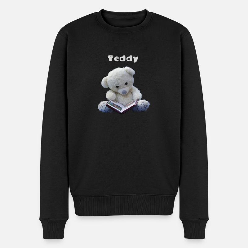 Teddy - Männer Premium Bio Pullover - Schwarz