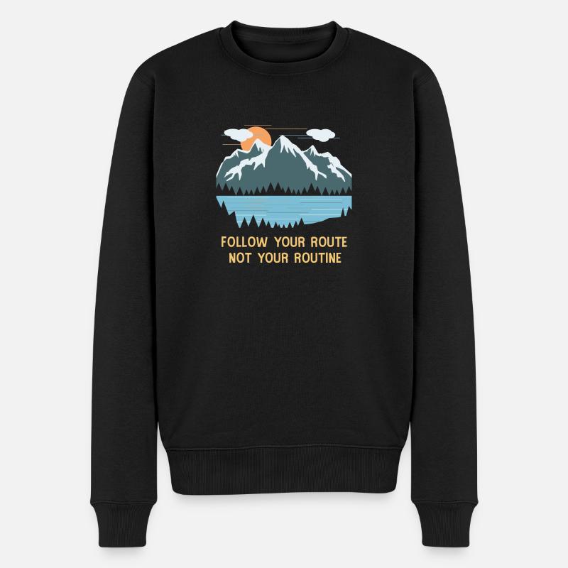 Berge - Männer Premium Bio Pullover - Schwarz