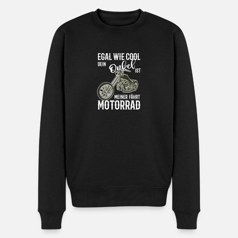 Motorrad Chopper cool Onkel Geschenkidee NEU - Männer Premium Bio Pullover - Schwarz